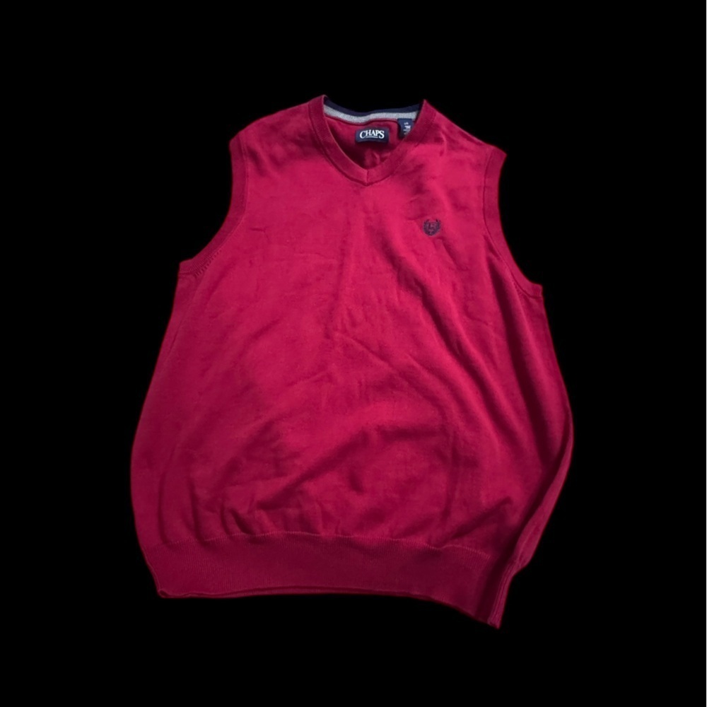 Chaps Deep Red V-Neck Sweater